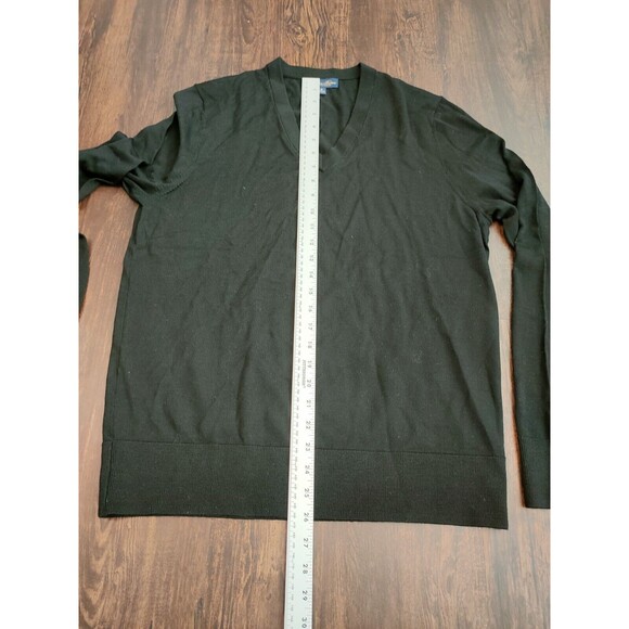 Brooks Brothers Sweater Men's Medium Black Extra Fine Merino Wool V Neck - Picture 6 of 10